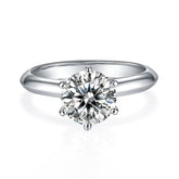 2.0 Carat Round Moissanite Engagement Ring